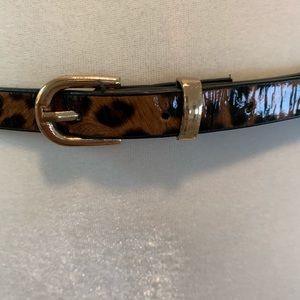 Leopard print belt.